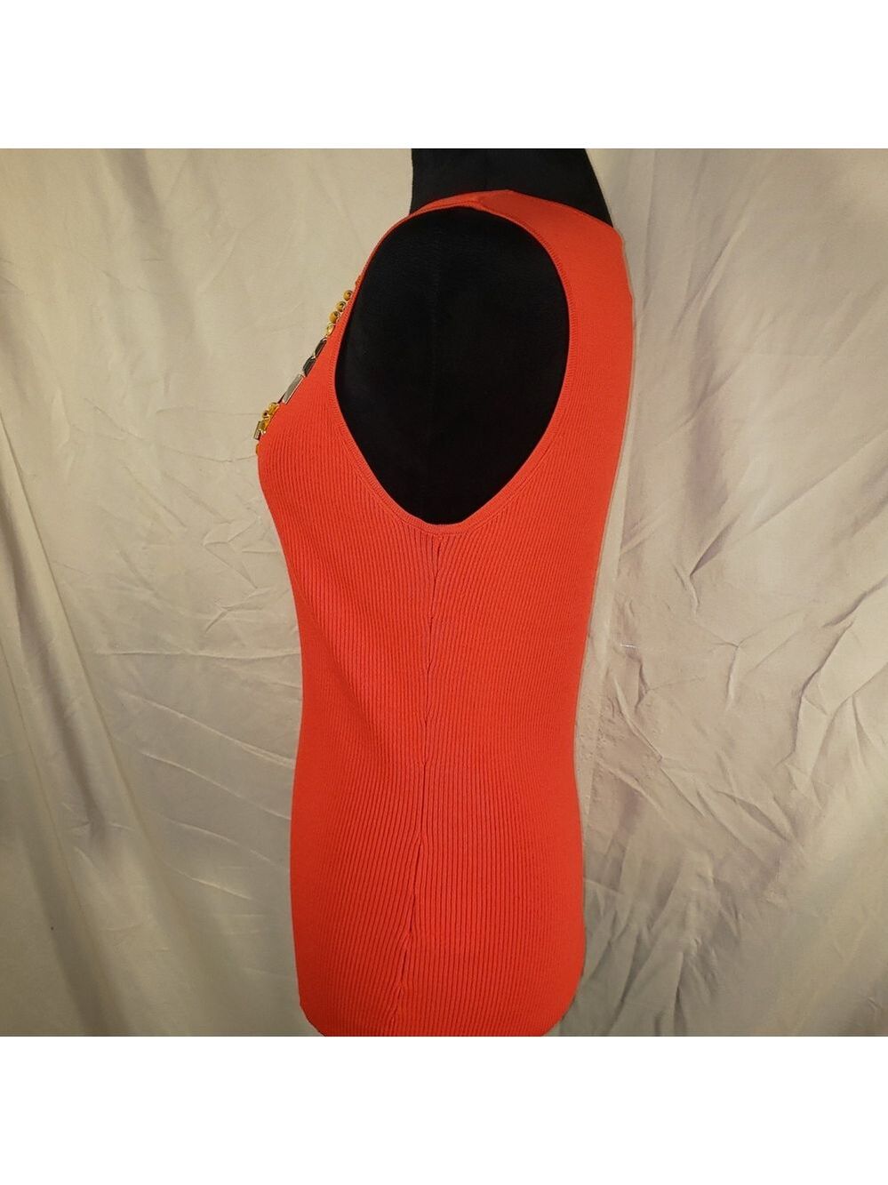 Ruby Rd. Coral Embellished Ribbed Tank - M - Picture 5 of 5